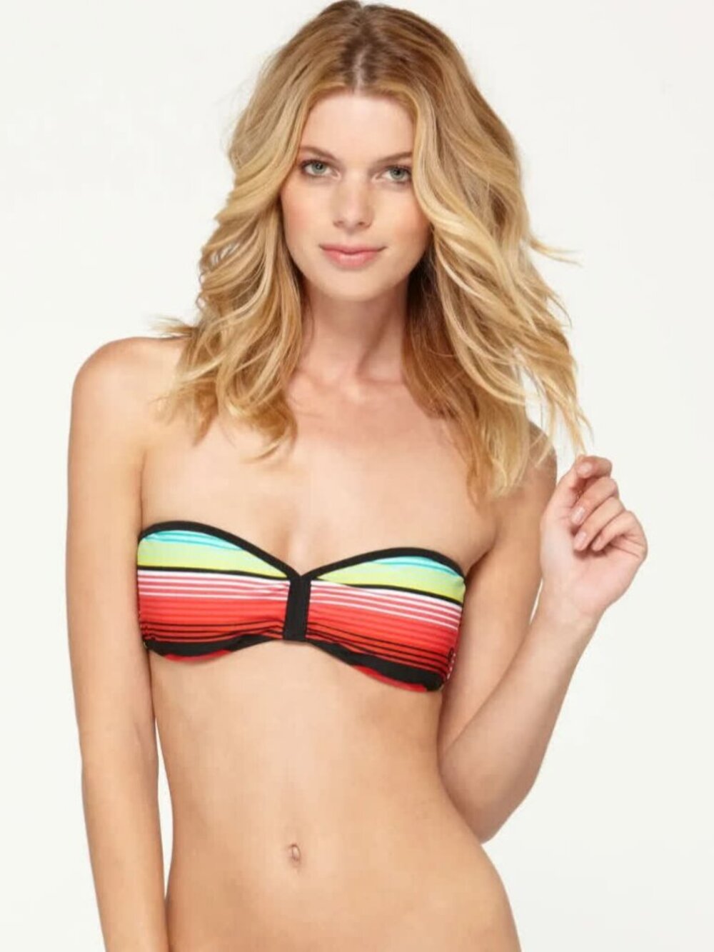 Roxy striped strapless bikini top Size S
